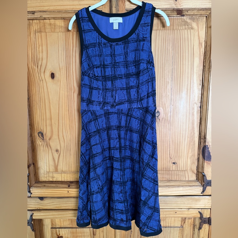 LOFT Purple and Black Dress
